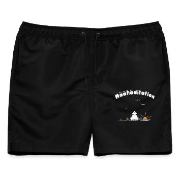 Meditation - Männer Badeshorts - Schwarz - Vorne - AI Model Male 178 light (178cm)