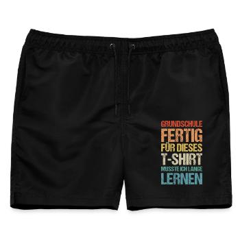 Einschulung 5.Klasse Grundschule Realschule Gymn - Männer Badeshorts - Schwarz - Vorne - AI Model Male 178 light (178cm)