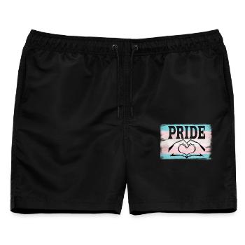 Transgender Pride - Männer Badeshorts - Schwarz - Vorne - AI Model Male 178 light (178cm)