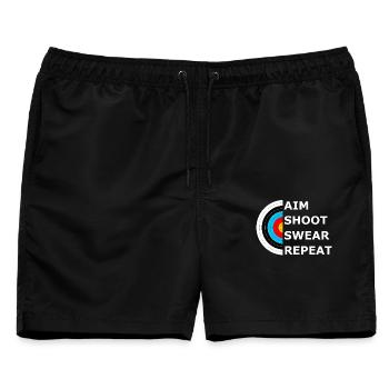 Aim Shoot Swear Repeat - Archery Target - Männer Badeshorts - Schwarz - Vorne - AI Model Male 178 light (178cm)