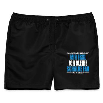 Mir Egal ich bleibe Schalke Fan Vintage - Männer Badeshorts - Schwarz - Vorne - AI Model Male 178 light (178cm)