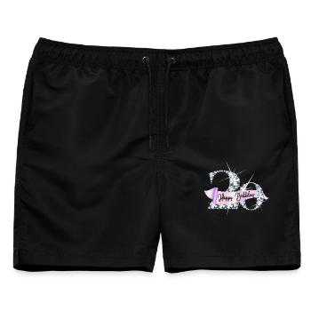 Happy Birthday 20. Geburtstag Glamour Diamanten - Männer Badeshorts - Schwarz - Vorne - AI Model Male 178 light (178cm)