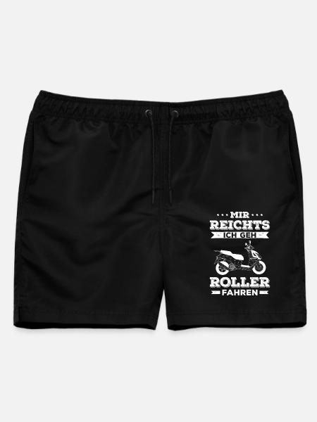 Mir Reichts Geh Roller Fahren Motorroller 50ccm - Männer Badeshorts - Schwarz
