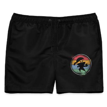 Ninja - Männer Badeshorts - Schwarz - Vorne - AI Model Male 178 light (178cm)