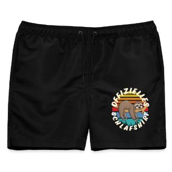 Faultier - Männer Badeshorts - Schwarz - Vorne - AI Model Male 178 light (178cm)