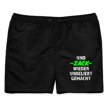 UND ZACK WIEDER UNBELIEBT GEMACHT Shirt - Männer Badeshorts - Schwarz - Vorne - AI Model Male 178 light (178cm)