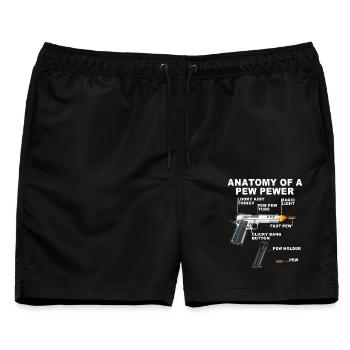 Anatomie eines Pew pewer - Männer Badeshorts - Schwarz - Vorne - AI Model Male 178 light (178cm)