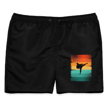 Karate - Männer Badeshorts - Schwarz - Vorne - AI Model Male 178 light (178cm)