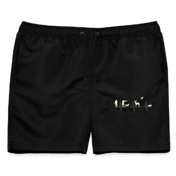 Jäger Herzschlag für die Jagd - Männer Badeshorts - Schwarz - Vorne - AI Model Male 178 light (178cm)