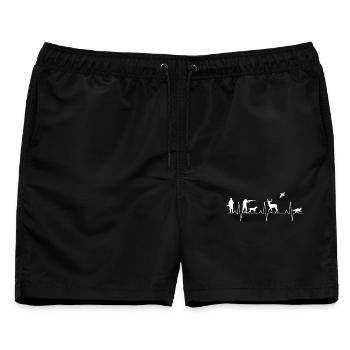 Jäger Herzschlag für die Jagd - Männer Badeshorts - Schwarz - Vorne - AI Model Male 178 light (178cm)