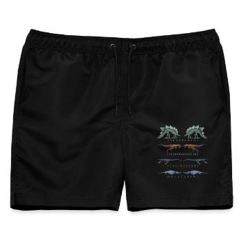 Dinosaurier-Skelett - Männer Badeshorts - Schwarz - Vorne - AI Model Male 178 light (178cm)