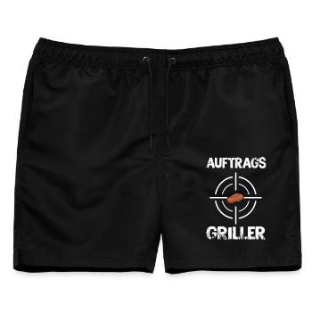 AUFTRAGS GRILLER BBQ - Männer Badeshorts - Schwarz - Vorne - AI Model Male 178 light (178cm)