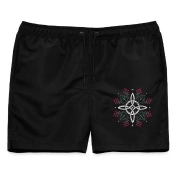 Hexenknoten Ilex Stechpalme - Männer Badeshorts - Schwarz - Vorne - AI Model Male 178 light (178cm)