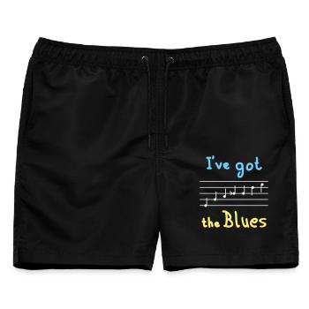 Blues Tonleiter in E - hell - Männer Badeshorts - Schwarz - Vorne - AI Model Male 178 light (178cm)