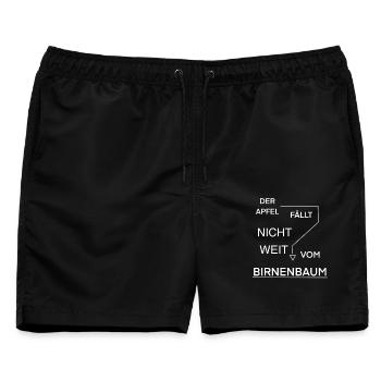 Der Apfel fällt nicht weit - Männer Badeshorts - Schwarz - Vorne - AI Model Male 178 light (178cm)