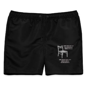 Gelassenheit eines Stuhls - Männer Badeshorts - Schwarz - Vorne - AI Model Male 178 light (178cm)