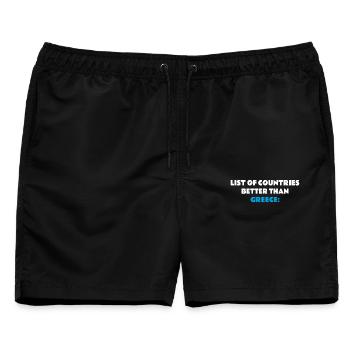 No Country Better Than Greece Griechenland Urlaub - Männer Badeshorts - Schwarz - Vorne - AI Model Male 178 light (178cm)