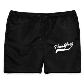 Frankfurt Retro - Männer Badeshorts - Schwarz - Vorne - AI Model Male 178 light (178cm)