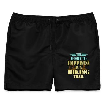 Trail Wandern Wanderer Spruch für Wanderer - Männer Badeshorts - Schwarz - Vorne - AI Model Male 178 light (178cm)