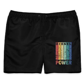 Diesel Power - Männer Badeshorts - Schwarz - Vorne - AI Model Male 178 light (178cm)