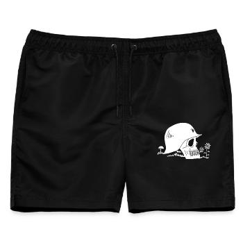 Ex-Soldat - Männer Badeshorts - Schwarz - Vorne - AI Model Male 178 light (178cm)