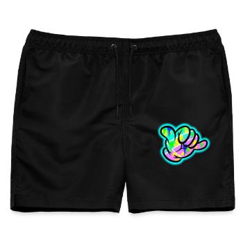 Shaka Graffiti Farbexplosion - Männer Badeshorts - Schwarz - Vorne - AI Model Male 178 light (178cm)