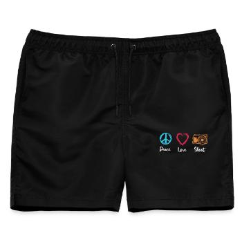 Fotografie Witz - Männer Badeshorts - Schwarz - Vorne - AI Model Male 178 light (178cm)