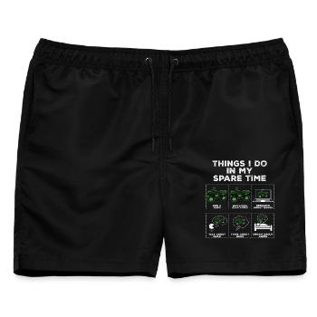 Dinge in meinem Freizeit Quad Quad Bike Geschenk - Männer Badeshorts - Schwarz - Vorne - AI Model Male 178 light (178cm)