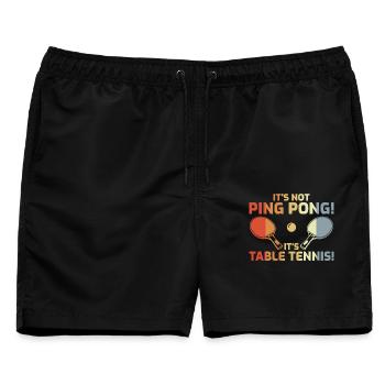 It's Not Ping Pong - Männer Badeshorts - Schwarz - Vorne - AI Model Male 178 light (178cm)