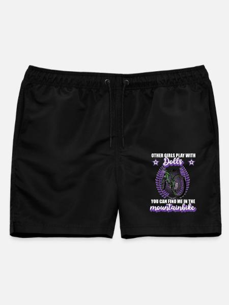 Mountainbike Fahrrad Berge Mädchen Geschenk - Männer Badeshorts - Schwarz