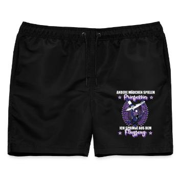 Fallschirmspringen Fallschirm Tandemsprung Mädchen - Männer Badeshorts - Schwarz - Vorne - AI Model Male 178 light (178cm)