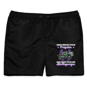 Abschleppwagen Abschleppdienst Mädchen Geschenk - Männer Badeshorts - Schwarz - Vorne - AI Model Male 178 light (178cm)