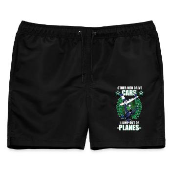 Fallschirmspringen Skydiver Tandemsprung Geschenk - Männer Badeshorts - Schwarz - Vorne - AI Model Male 178 light (178cm)
