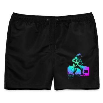 Playing On The Moon - Männer Badeshorts - Schwarz - Vorne - AI Model Male 178 light (178cm)