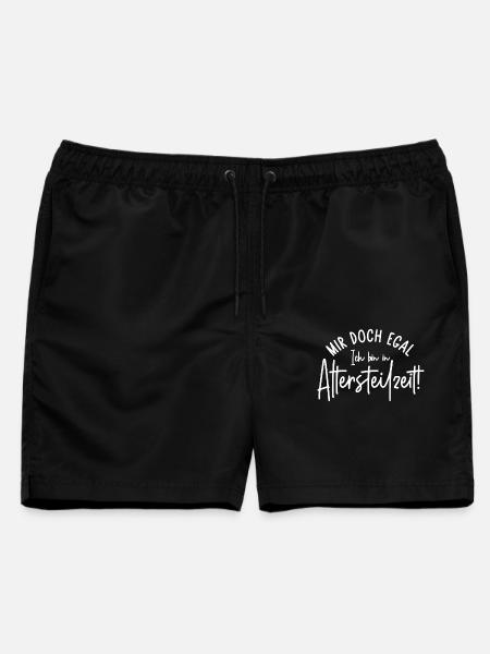 Mir doch egal Ich bin in Altersteilzeit - Männer Badeshorts - Schwarz