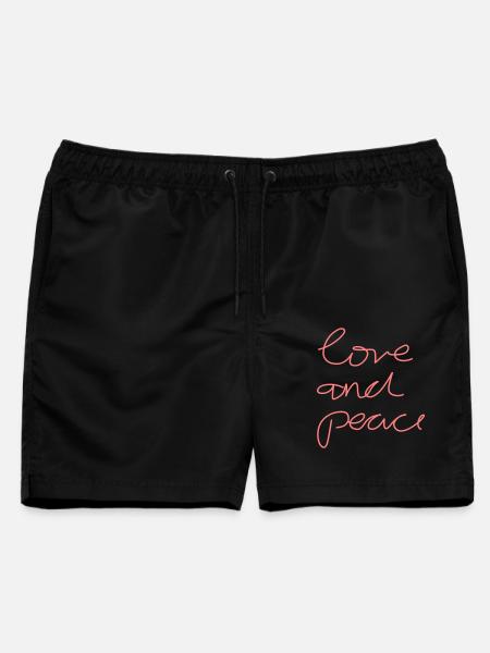 Love and Peace - Männer Badeshorts - Schwarz