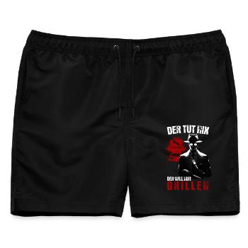 Der Tut Nix Der Will Nur Grillen BBQ Geschenk - Männer Badeshorts - Schwarz - Vorne - AI Model Male 178 light (178cm)