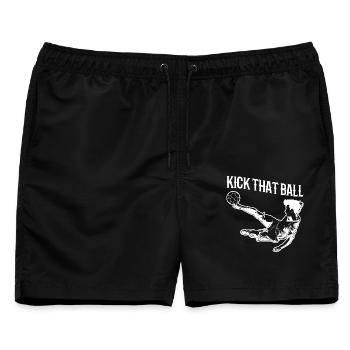 Schieß den Ball - Männer Badeshorts - Schwarz - Vorne - AI Model Male 178 light (178cm)
