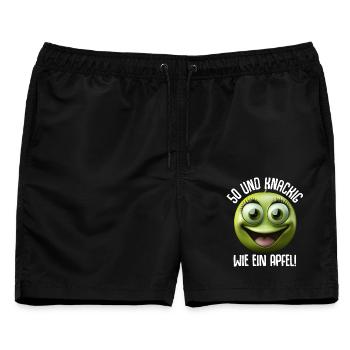 50 Geburtstag und knackig wie ein Apfel - Männer Badeshorts - Schwarz - Vorne - AI Model Male 178 light (178cm)