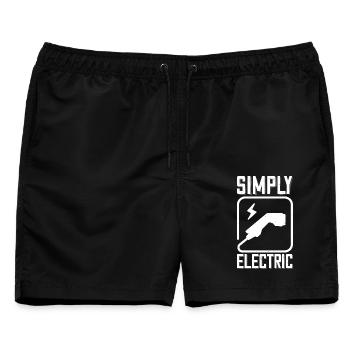 Simply Electric - für Elektro Auto Fans - Männer Badeshorts - Schwarz - Vorne - AI Model Male 178 light (178cm)
