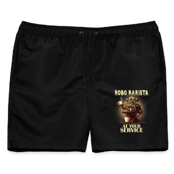 Robobarista Kaffee kochender Roboter - Männer Badeshorts - Schwarz - Vorne - AI Model Male 178 light (178cm)