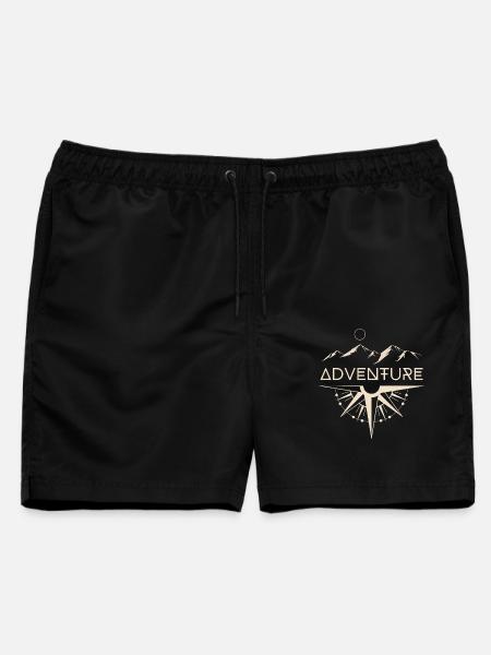 Abenteuer Berge Kompass - Männer Badeshorts - Schwarz
