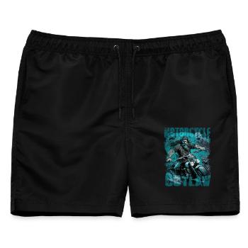Outlaw Motorcycle Biker - Männer Badeshorts - Schwarz - Vorne - AI Model Male 178 light (178cm)