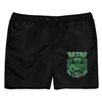 Retro Konsole - Männer Badeshorts - Schwarz - Vorne - AI Model Male 178 light (178cm)