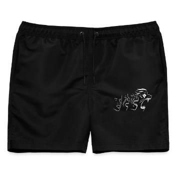 Transformation (weiß) - Männer Badeshorts - Schwarz - Vorne - AI Model Male 178 light (178cm)