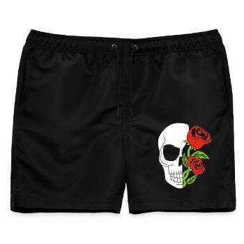 Leben nach dem Tod - Männer Badeshorts - Schwarz - Vorne - AI Model Male 178 light (178cm)