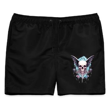 Fairycore Totenkopf Aestethic Fairy Grunge Gothik - Männer Badeshorts - Schwarz - Vorne - AI Model Male 178 light (178cm)
