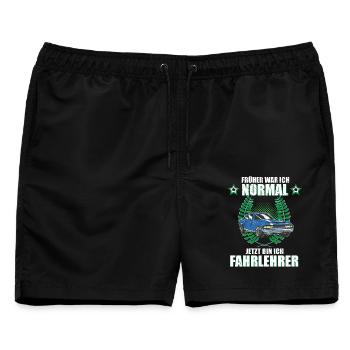 Fahrlehrer Auto Fahrschule Lustiges Geschenk - Männer Badeshorts - Schwarz - Vorne - AI Model Male 178 light (178cm)