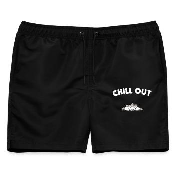 Chill out - Männer Badeshorts - Schwarz - Vorne - AI Model Male 178 light (178cm)