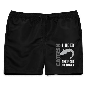 Wels fischen Kampf mit dem starken Wels - Männer Badeshorts - Schwarz - Vorne - AI Model Male 178 light (178cm)